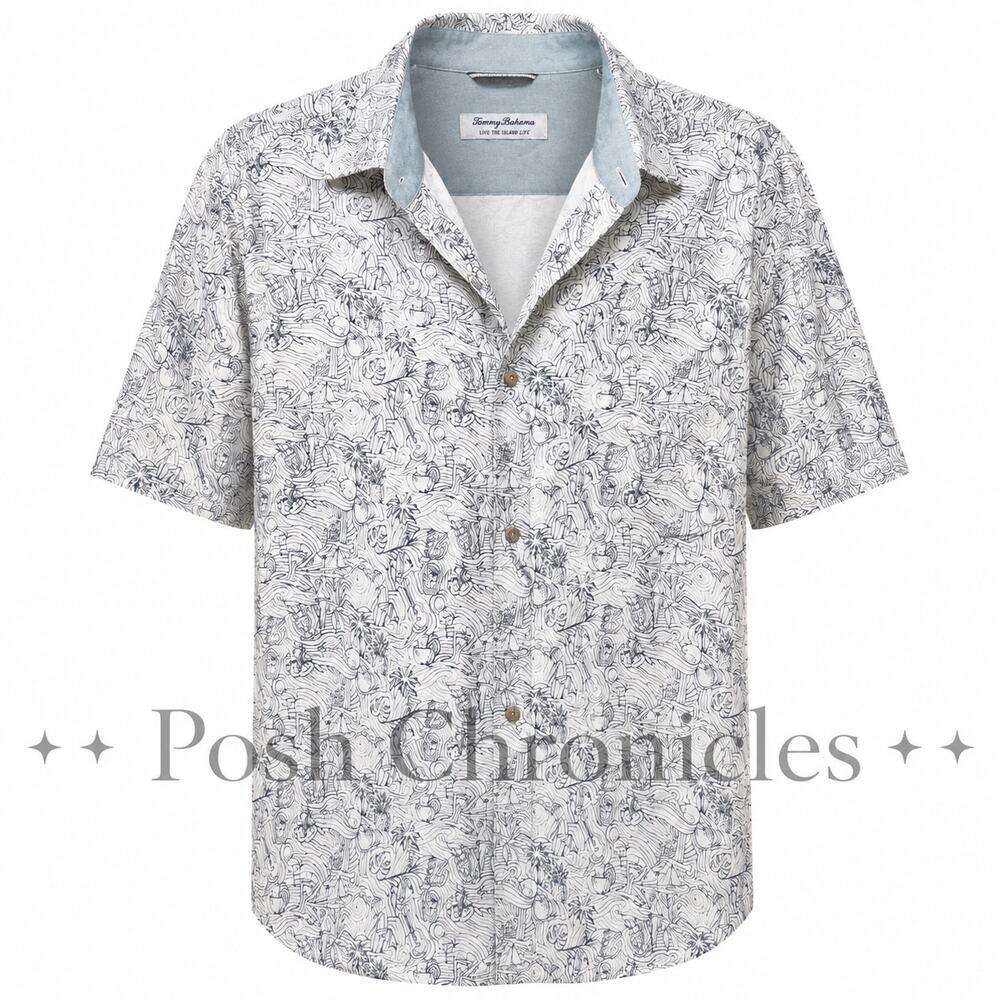 Tommy Bahama Veracruz Cay Coastal Button Up Shirt Men’s M